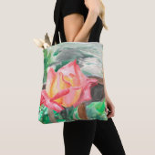 Tas, All-over "Double Delight Roos" Amber Larsen Tote Bag (Dichtbij)