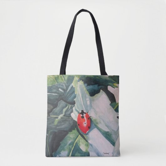 Tas, alles-over, "Ladybug" door Amber Larsen Canva Tote Bag (Voorkant)