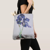 Tas, alles-over met "Paarse Iris" van Amber Larsen Tote Bag (Dichtbij)