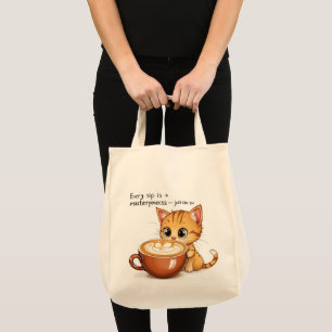 Tas-ally Purrfect Cat Latte Bag Tote Bag