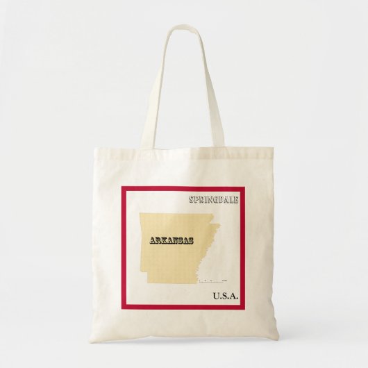 Tas - Arkansas Staatskaart met Stad (Voorkant)