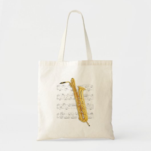 Tas - Bass Saxophone en sheet muziek (Voorkant)
