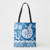 Tas Blauw en wit strand (Voorkant)