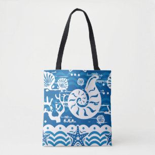 Tas Blauw en wit strand