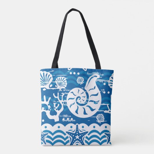 Tas Blauw en wit strand (Achterkant)
