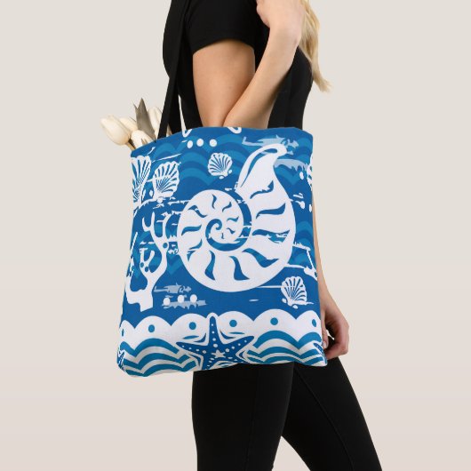 Tas Blauw en wit strand (Dichtbij)