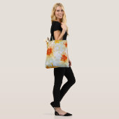 Tas Bloemen Wit Sinaasappel kubist (Op model)