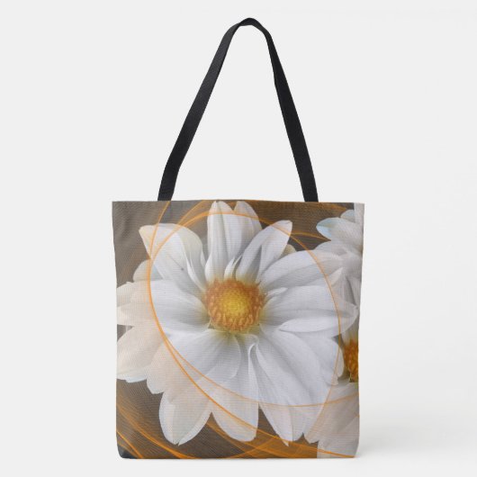 Tas Bloemen Wit Zwart Sinaasappel (Voorkant)