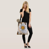 Tas Bloemen Wit Zwart Sinaasappel (Op model)