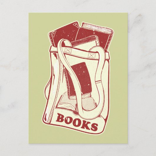 Tas boeken die ik graag lees briefkaart (Voorkant)
