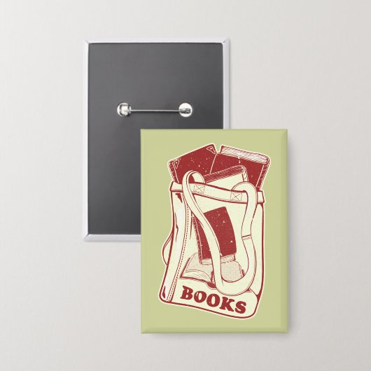 Tas boeken die ik graag lees button (Voorkant / Achterkant)