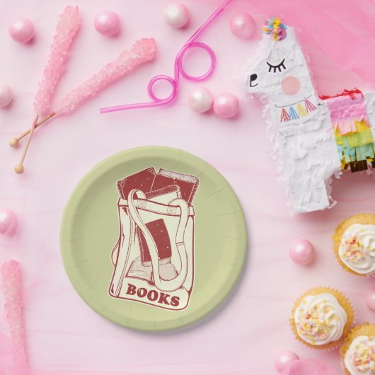 Tas boeken die ik graag lees papieren bordje (Feest)