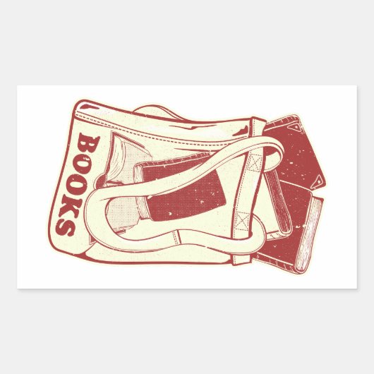 Tas boeken die ik graag lees rechthoekige sticker (Voorkant)