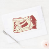 Tas boeken die ik graag lees rechthoekige sticker (Envelop)