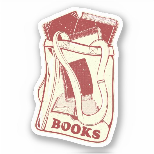 Tas boeken die ik graag lees sticker (Voorkant)