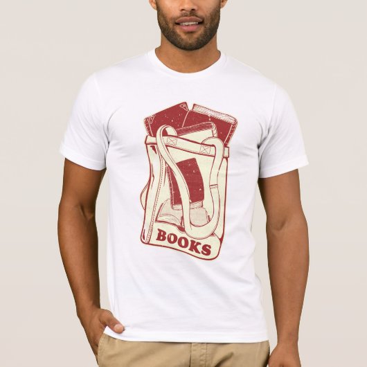 Tas boeken die ik graag lees t-shirt (Voorkant)