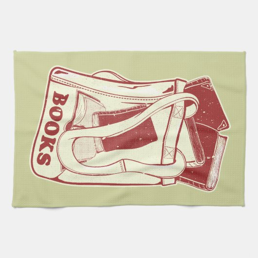 Tas boeken die ik graag lees theedoek (Horizontaal)