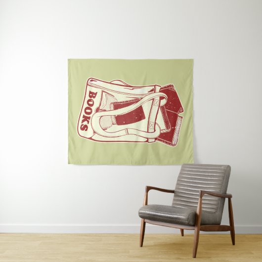 Tas boeken die ik graag lees wandkleed (In Situ (horizontaal))