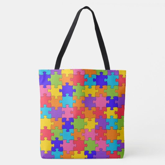 Tas boodschappentas Kleurrijke puzzel (Voorkant)