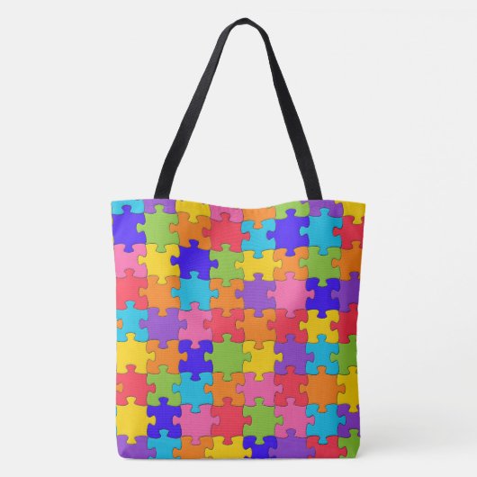 Tas boodschappentas Kleurrijke puzzel (Achterkant)