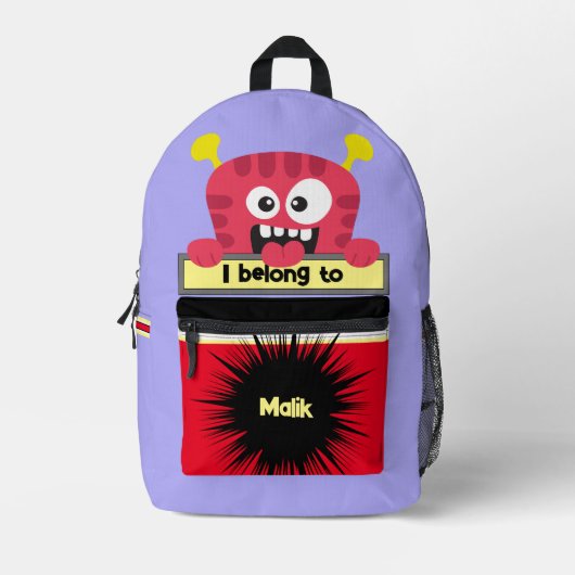 Tas Buddy Rood Monster Gepersonaliseerde Rugzak (Voorkant)
