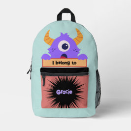 Tas Buddy Schattig Paars Monster Persoonlijk