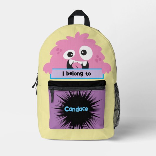 Tas Buddy Schattige Roze Monster Gepersonaliseerde (Voorkant)