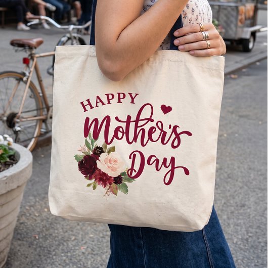 Tas Burgundy Blush Bloem Happy Moederdag