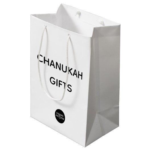 Tas: Chanukah Gifts Medium Cadeauzakje (Voorkant Gekanteld)