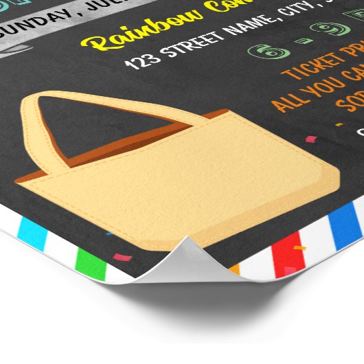 Tas decoratie wedstrijd school flyer sjabloon (Hoek)