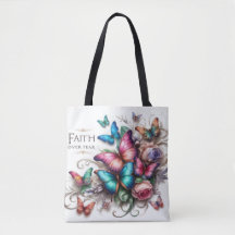 Tas "Faith Over Fear" Inspirerend Canvas tas