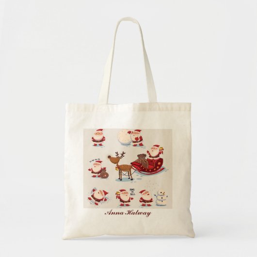 Tas | Gepersonaliseerde Kerstman & Vrienden Kerstm (Voorkant)