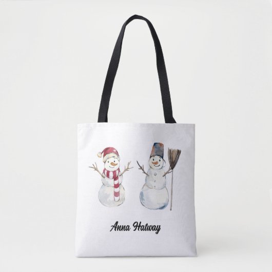 Tas | Gepersonaliseerde Sneeuwmannen Vrienden (Voorkant)