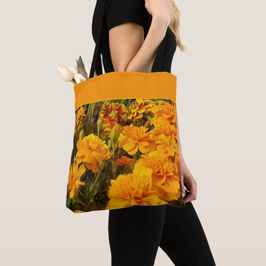 Tas Golden Floral Marigold Flowers (Dichtbij)