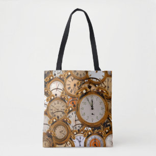 Tas Grocery Shopping Bag Gold Time Clocks Wateren
