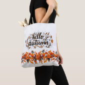 Tas Hallo met "Autumn"-kopie en pompoenslinger (Dichtbij)