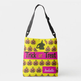 Tas Halloween trick or treat naam, foto geel