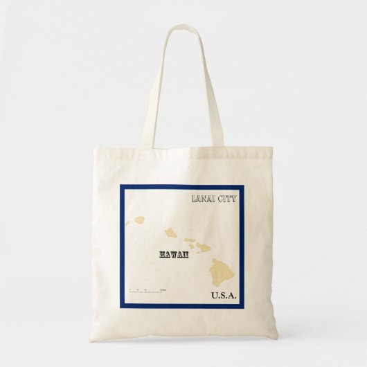 Tas - Hawaiï Staatkaart met Stad (Voorkant)