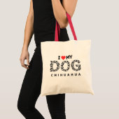 Tas Ik hou van mijn chihuahua-hond moeder hart (Voorkant (product))