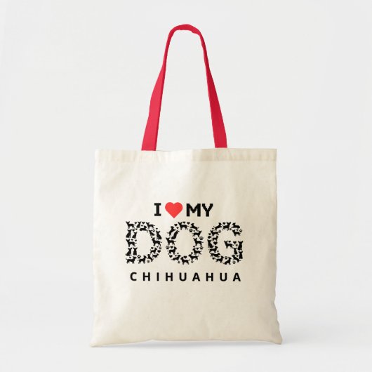 Tas Ik hou van mijn chihuahua-hond moeder hart (Voorkant)