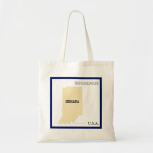 Tas - Indiana Staatskaart met Stad