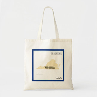 Tas - kaart van de staat Virginia met stad