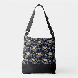 TAS KROSSBODY BIRD BLUEBERRY WHIMSICAL BLACK