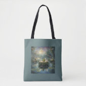 Tas libelle kikker waterlelie vijver cadeau (Voorkant)