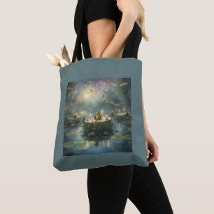 Tas libelle kikker waterlelie vijver cadeau