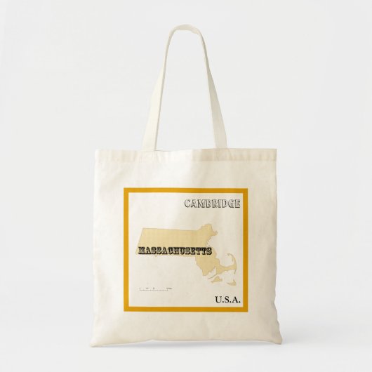 Tas - Massachusetts Staatskaart met Stad (Voorkant)