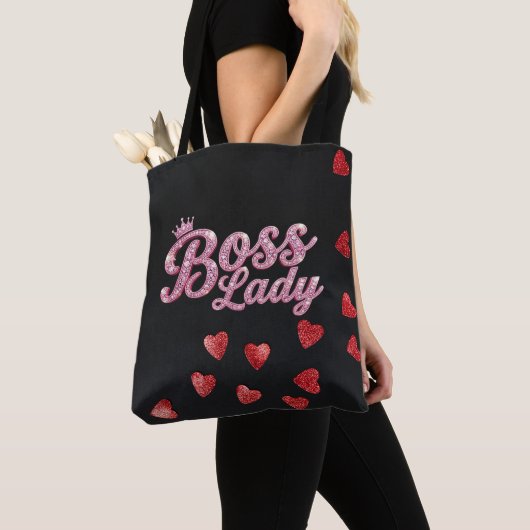 Tas met all-over-print van Boss Lady Hearts (Dichtbij)