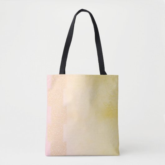 Tas met all-overprint van gele vlinders, medium fo (Voorkant)
