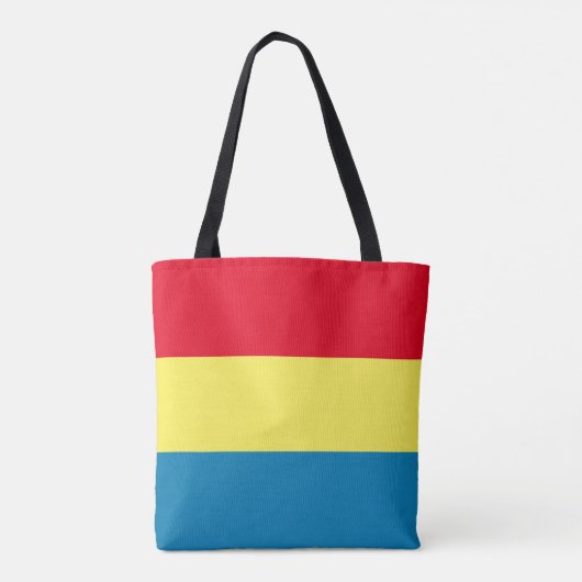 Tas met blauwe, gele en rode strepen (Achterkant)