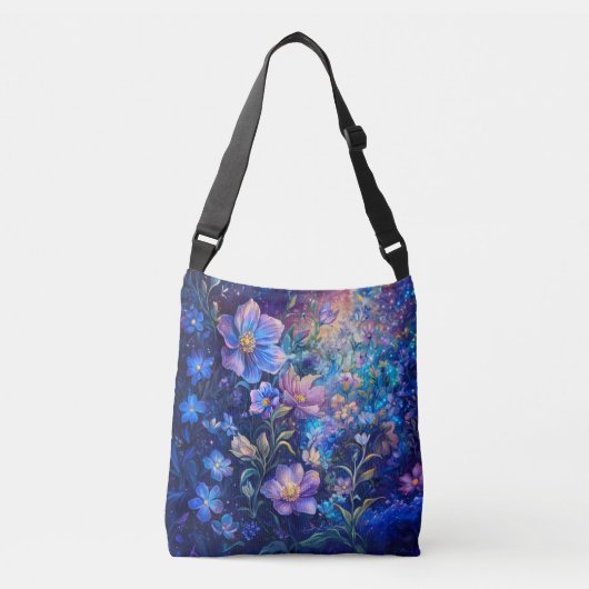 Tas met blauwe nachtbloemen (Voorkant)